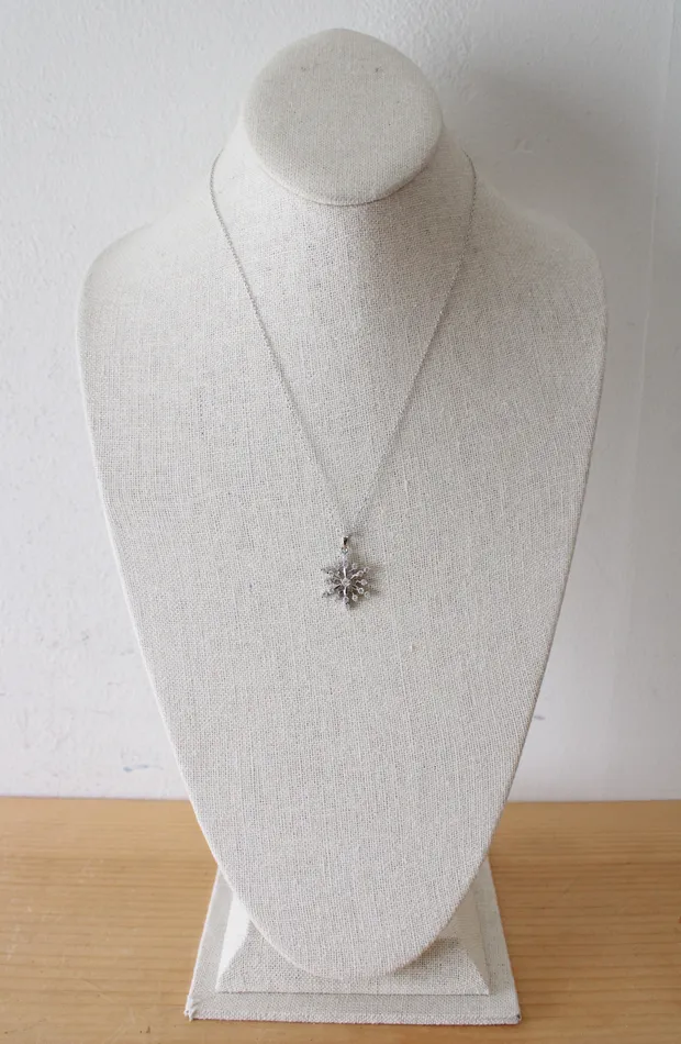 Jubilee Thrift Cubic Zirconia Snowflake Sterling Silver Pendant Necklace Necklaces