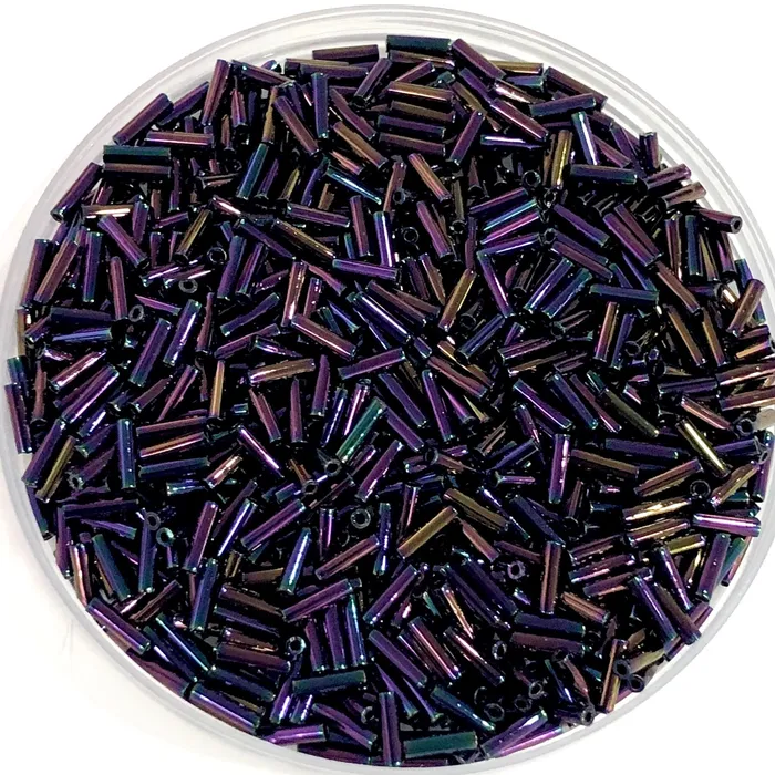 Miyuki Bugles size 6mm 0454 Metallic Purple Iris Purple bugles 6mm Peppy Beads Earrings