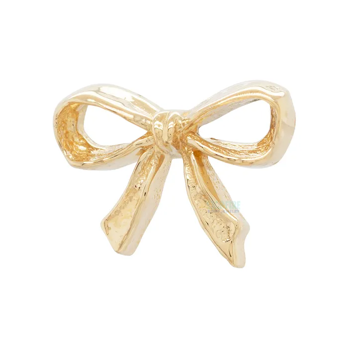 Anatometal Earrings threadless Lovelee Bow 1 End in Gold