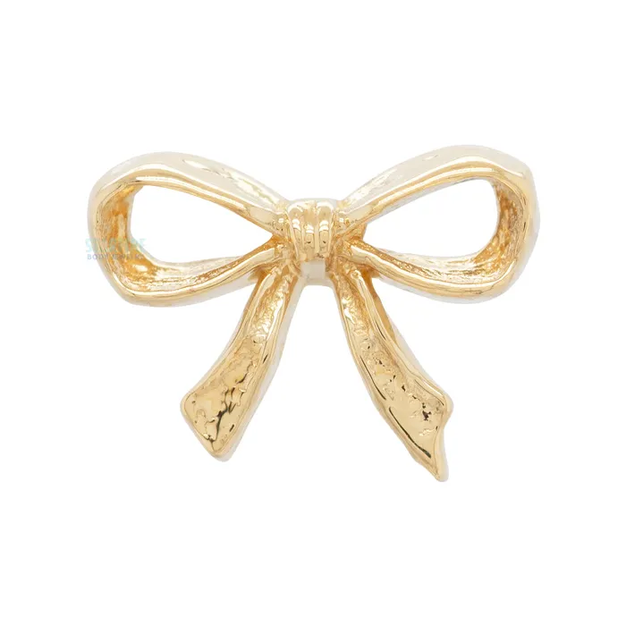 Anatometal Earrings threadless Lovelee Bow 1 End in Gold