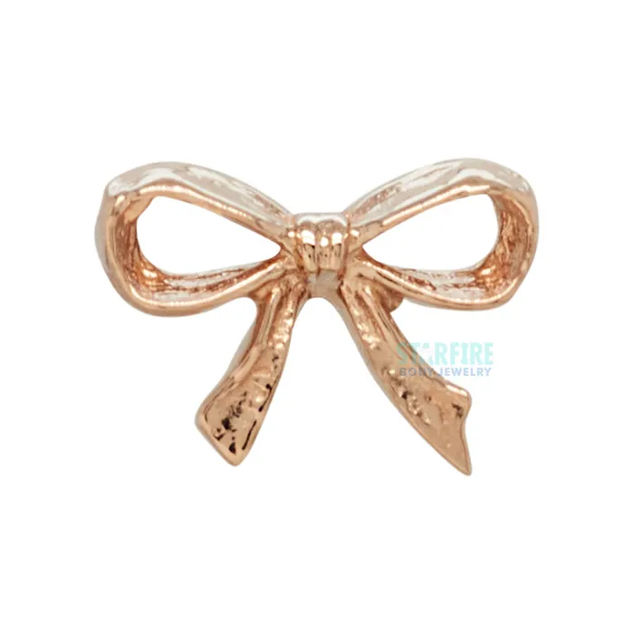 Anatometal Earrings threadless Lovelee Bow 1 End in Gold