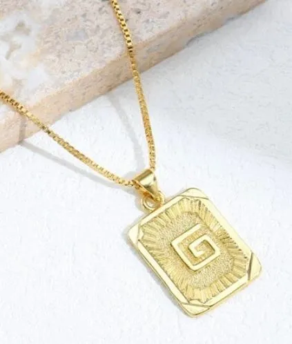 alice Necklaces AZ869 Gold Letter G Necklace with FREE EARRINGS