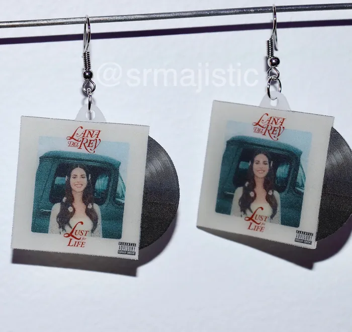 Earrings Sam Makes Things Lana Del Rey Lust for Life Vinyl Album Handmade Earrings