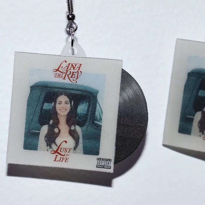 Earrings Sam Makes Things Lana Del Rey Lust for Life Vinyl Album Handmade Earrings
