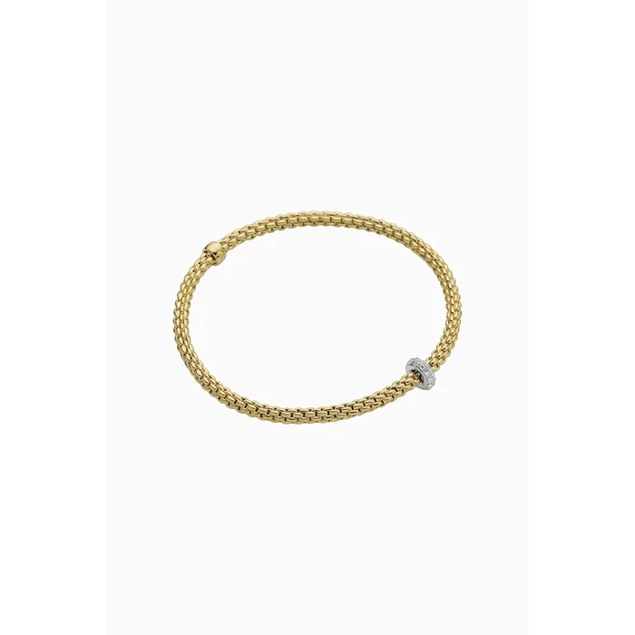 FOPE Bracelets FOPE 18K Yellow Gold Prima Collection Diamond Bracelet Small Size