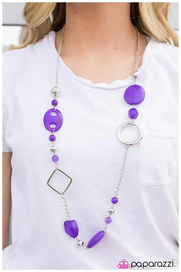 Necklaces Paparazzi Jewelry Paparazzi Necklace Shadow Dancer Purple