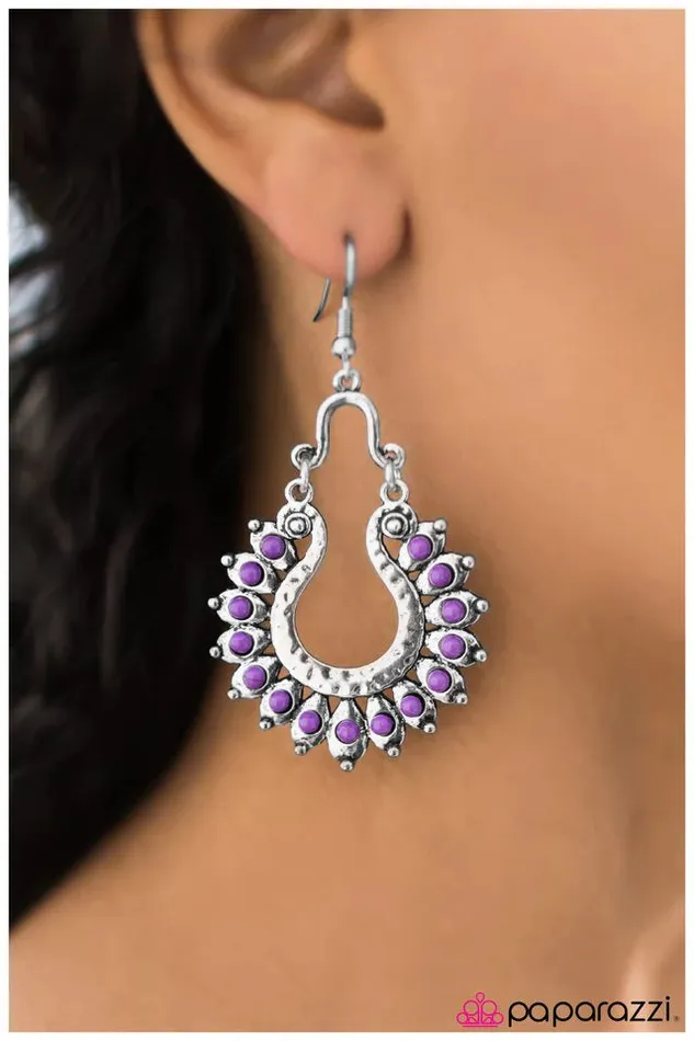 Paparazzi Jewelry Earrings Paparazzi Earring The Old West Purple
