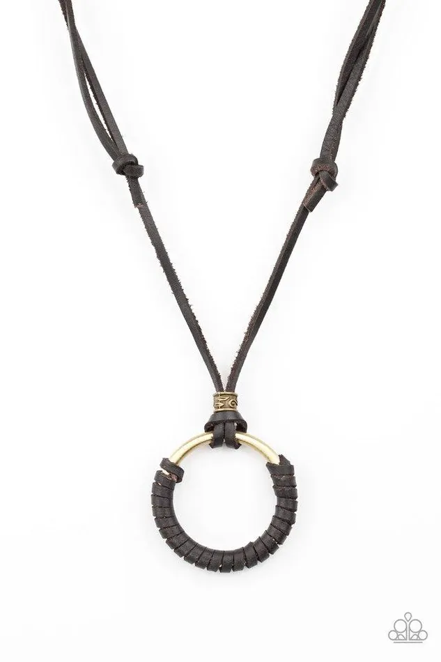 Paparazzi Jewelry Necklaces Paparazzi Necklace Get Over GRIT Brown