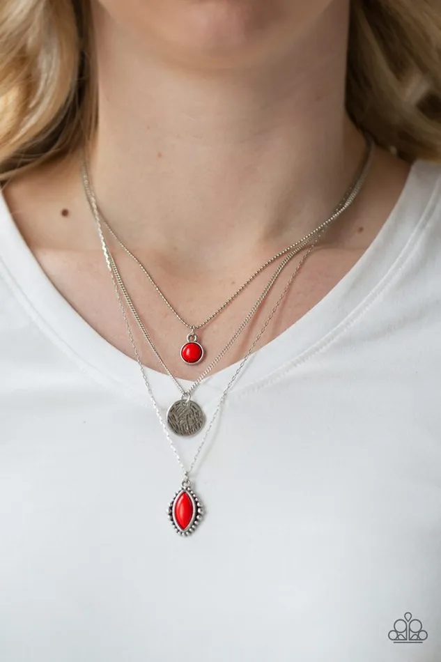 Paparazzi Jewelry Paparazzi Necklace Tide Drifter Red Necklaces