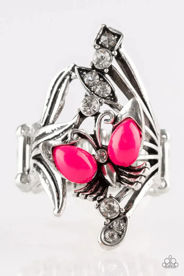 Paparazzi Jewelry Rings Paparazzi Ring Beautiful In Butterflies Pink