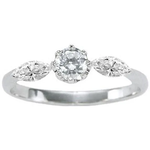 GB Rings ThreeStone 115 Carats Natural Earth Mined Diamond Engagement Ring White Gold 14K New GB Rings ThreeStone 115 Carats Natural Earth Mined Diamond Engagement Ring White Gold 14K New