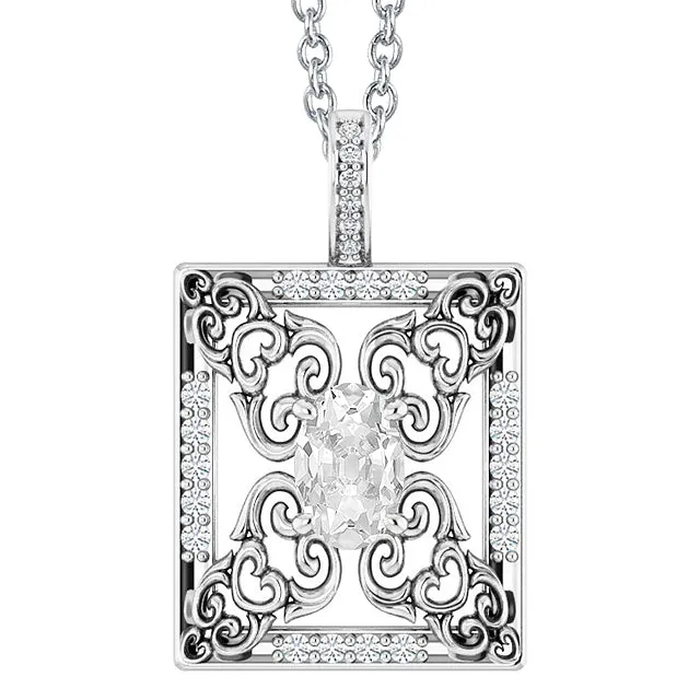 HarryChadEntcom Necklaces Gold Real Natural Earth Mined Diamond Pendant Round Oval Old Mine Cut 350 Carats Prong Set