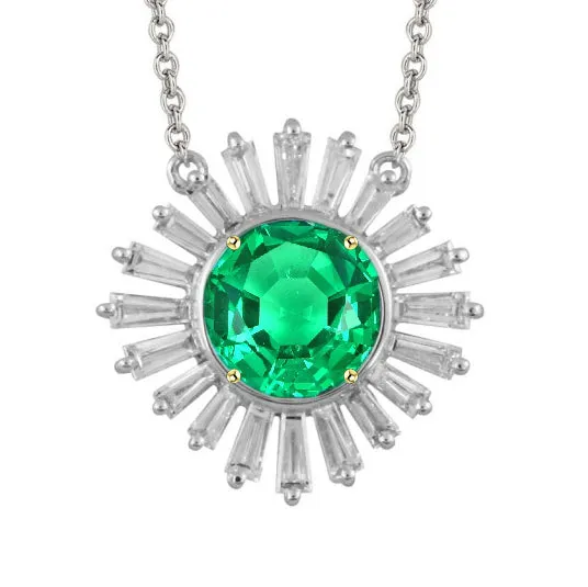 HarryChadEntcom Star Style Colombian Green Emerald Diamond Pendant Necklaces