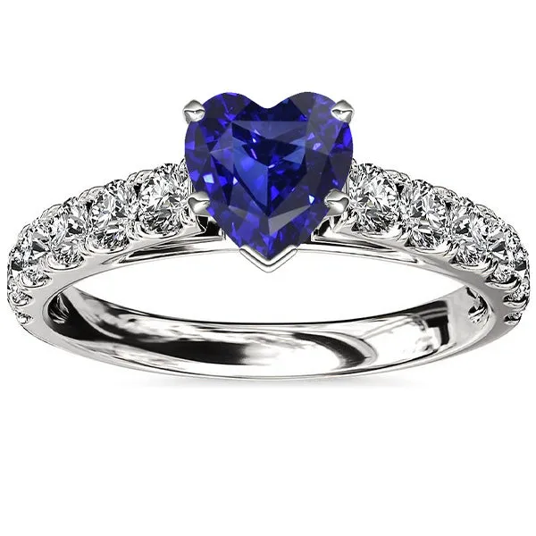 Heart Sapphire Gemstone Ring Double Pave Natural Earth Mined Diamond Accents 350 Carats HarryChadEntcom Rings Heart Sapphire Gemstone Ring Double Pave Natural Earth Mined Diamond Accents 350 Carats HarryChadEntcom Rings