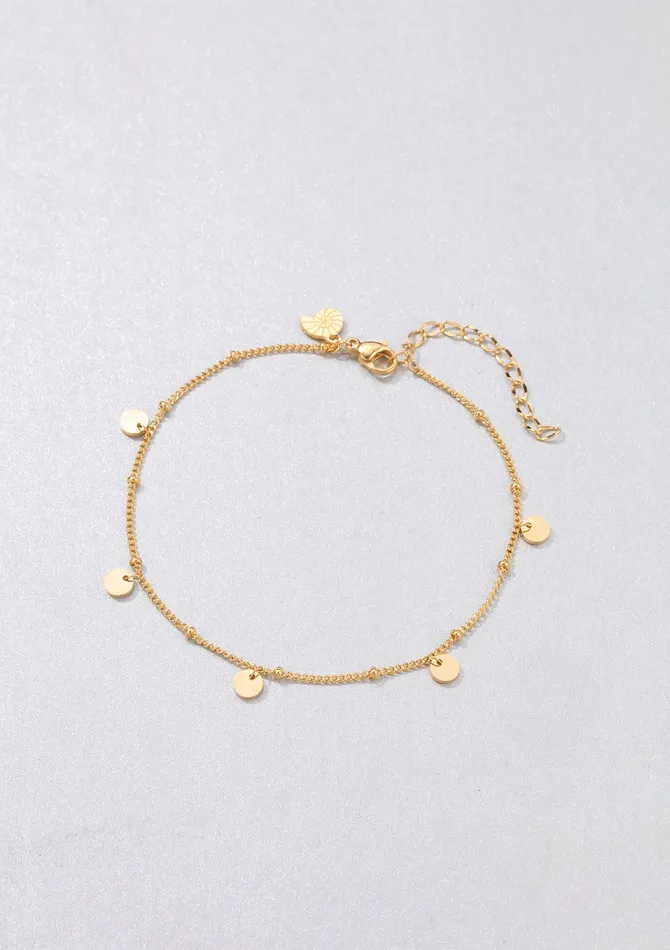 Hey Happiness PreStyled Sets Circles Bobble Chain Anklet Gold Hey Happiness PreStyled Sets Circles Bobble Chain Anklet Gold