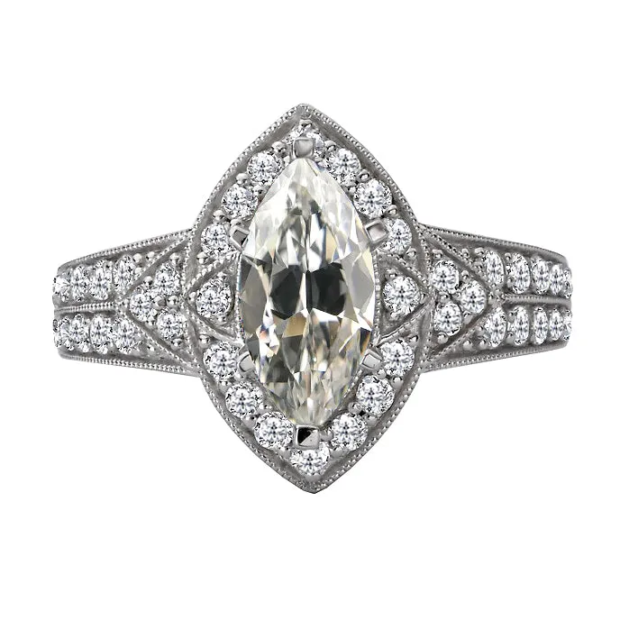 Marquise Old Mine Cut Anniversary Natural Diamond Ring 350 Carats HarryChadEntcom Rings Marquise Old Mine Cut Anniversary Natural Diamond Ring 350 Carats HarryChadEntcom Rings