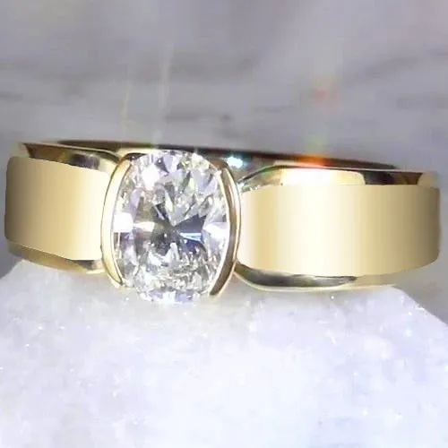 Rings GB Men Solitaire Ring Oval Natural Earth Mined Diamond 150 Carats Yellow Gold Jewelry Rings GB Men Solitaire Ring Oval Natural Earth Mined Diamond 150 Carats Yellow Gold Jewelry