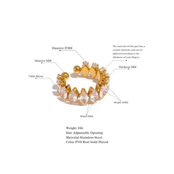 Diamond with GoldPlated Ring Mabel Love Co Rings