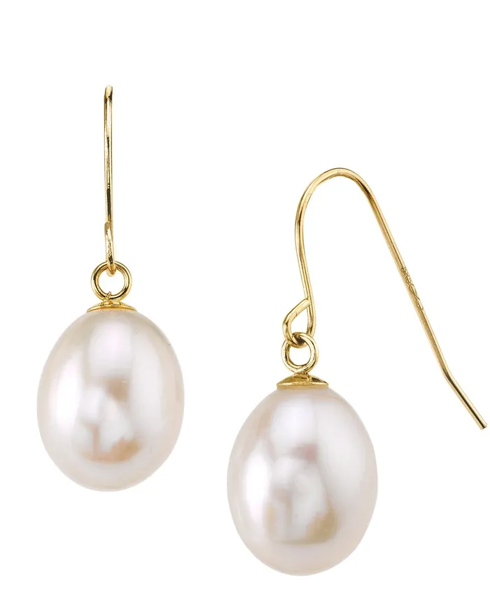 Earrings 14K Gold DropShape Freshwater Pearl Iris Earrings SPT Earrings 14K Gold DropShape Freshwater Pearl Iris Earrings SPT