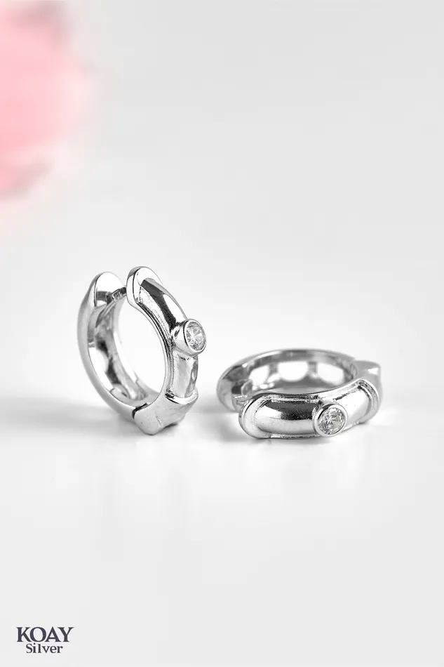 KOAY Silver Store Earrings Zircon Hoop 017 Earring