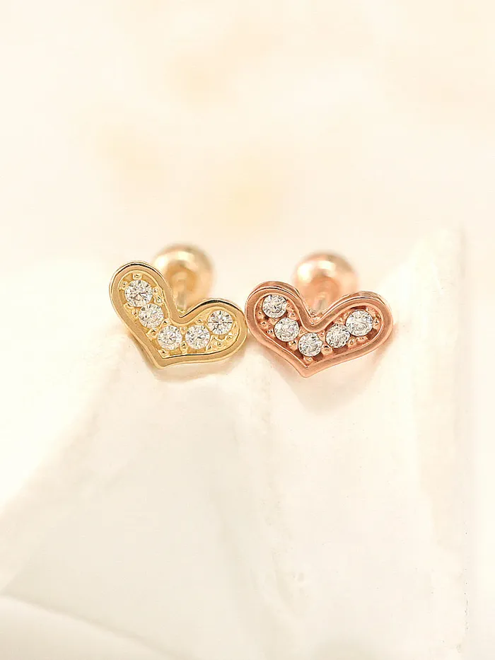 MinimalBijoux Earrings 14K gold Lovely Heart cartilage earring 20g