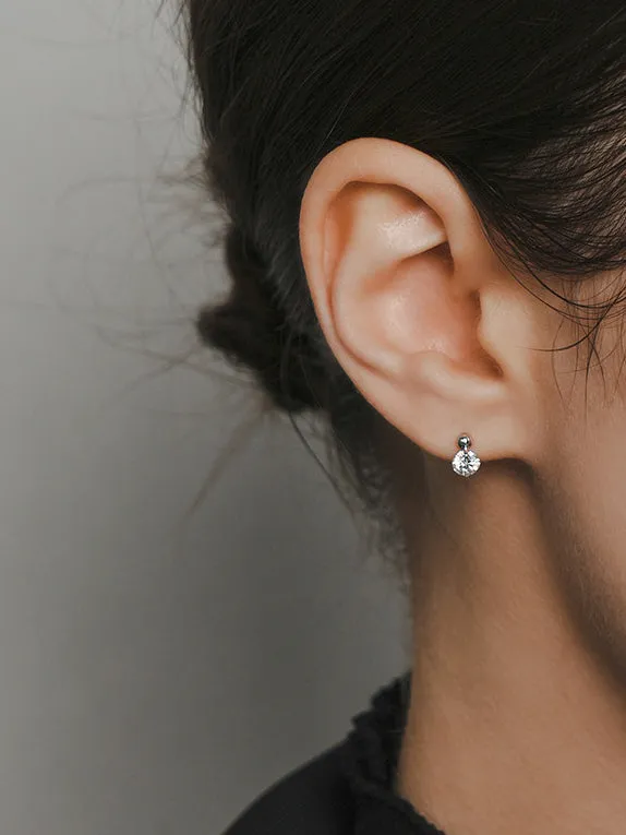 MinimalBijoux Earrings 14K Gold Moissanite Mini Ball Cartilage Earring 20G18G16G