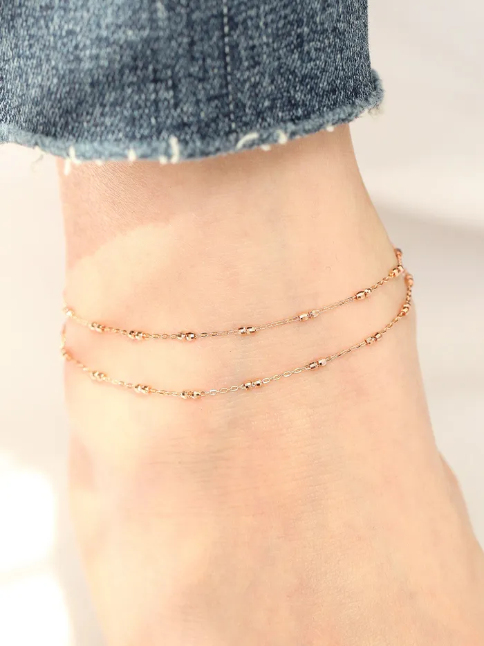 MinimalBijoux PreStyled Sets 14K 18K Gold Cutting Ball Chain Anklet