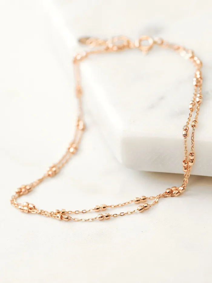 MinimalBijoux PreStyled Sets 14K 18K Gold Cutting Ball Chain Anklet