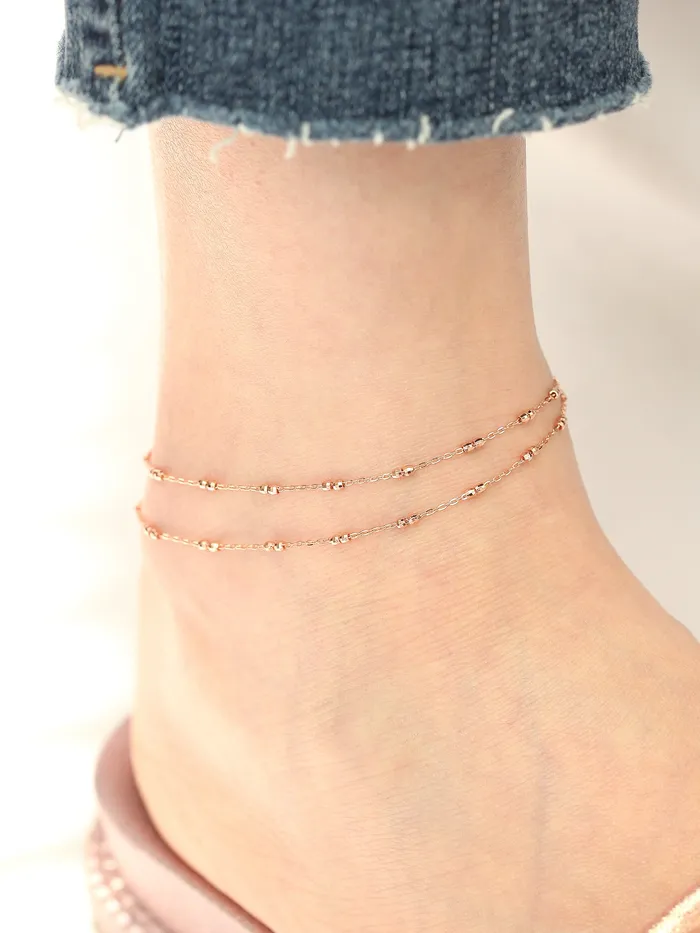 MinimalBijoux PreStyled Sets 14K 18K Gold Cutting Ball Chain Anklet