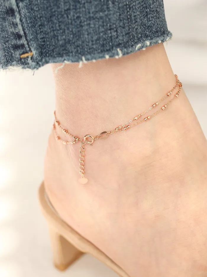 MinimalBijoux PreStyled Sets 14K 18K Gold Cutting Ball Chain Anklet