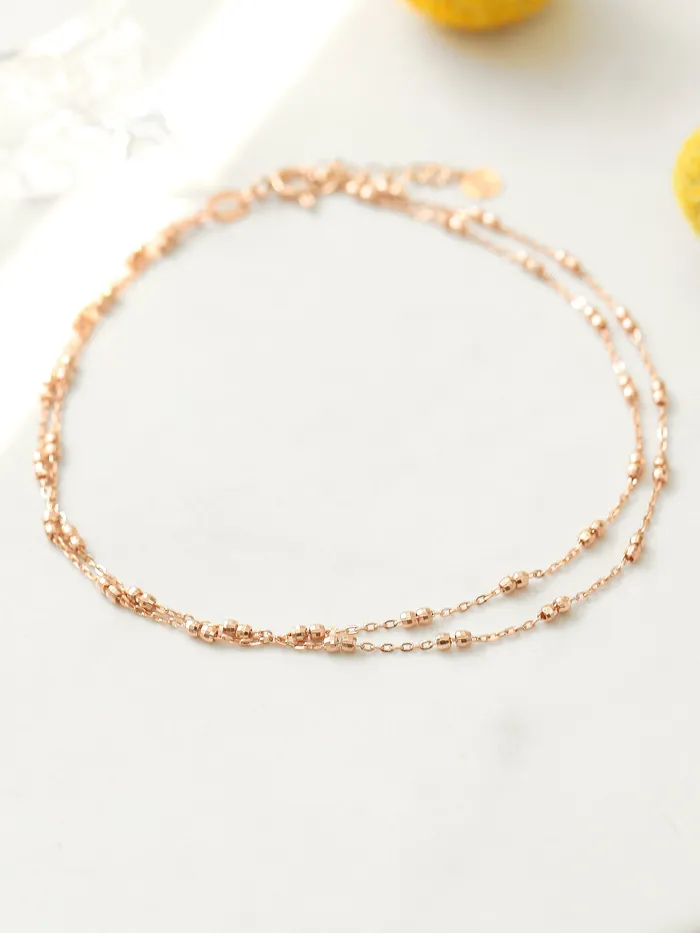 MinimalBijoux PreStyled Sets 14K 18K Gold Cutting Ball Chain Anklet