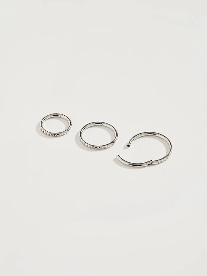 MinimalBijoux Simple Square Pattern Cartilage Ear Hoop Piercing 16G Earrings MinimalBijoux Simple Square Pattern Cartilage Ear Hoop Piercing 16G Earrings