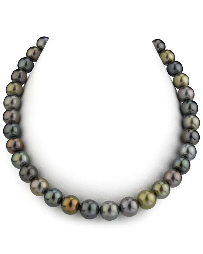 Necklaces SPT MultiColor Tahitian True Round Pearl Necklace 100110mm AAAA Quality