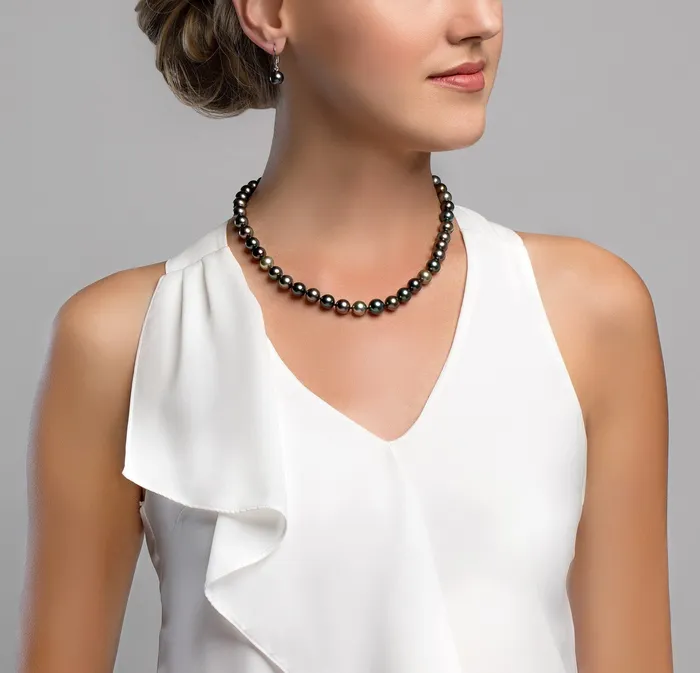 Necklaces SPT MultiColor Tahitian True Round Pearl Necklace 100110mm AAAA Quality
