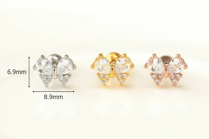 Ribbon cubic Cartilage earring MinimalBijoux Earrings