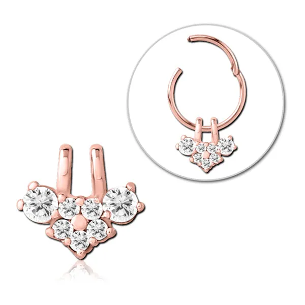 Rings Tulsa Body Jewelry Flower CZ Rose Gold Ring Charm