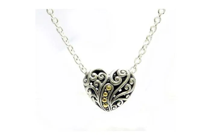 Samuel B Necklaces Balinese Swirl Heart Necklace