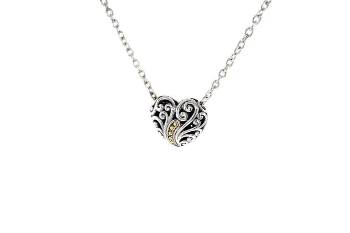 Samuel B Necklaces Balinese Swirl Heart Necklace