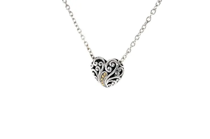 Samuel B Necklaces Balinese Swirl Heart Necklace