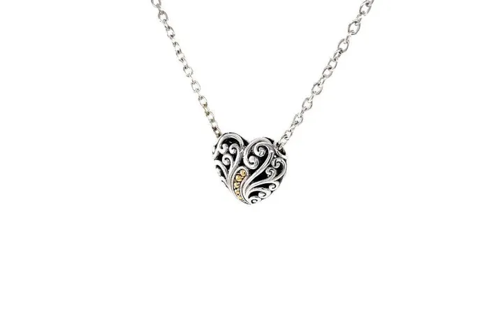 Samuel B Necklaces Balinese Swirl Heart Necklace