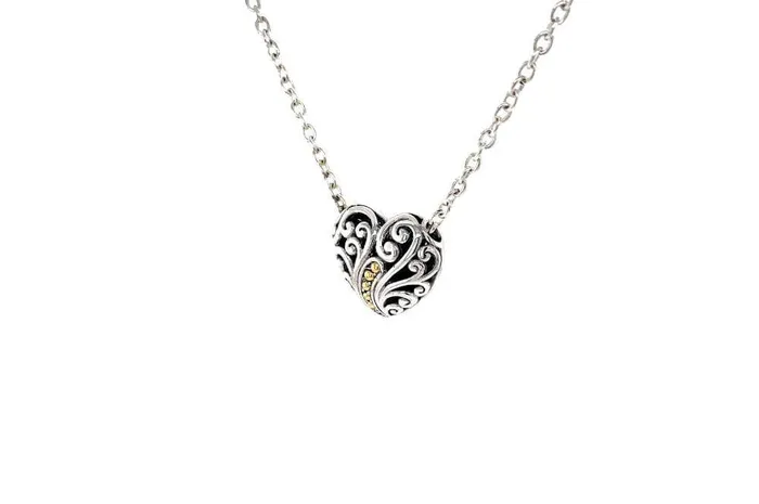 Samuel B Necklaces Balinese Swirl Heart Necklace