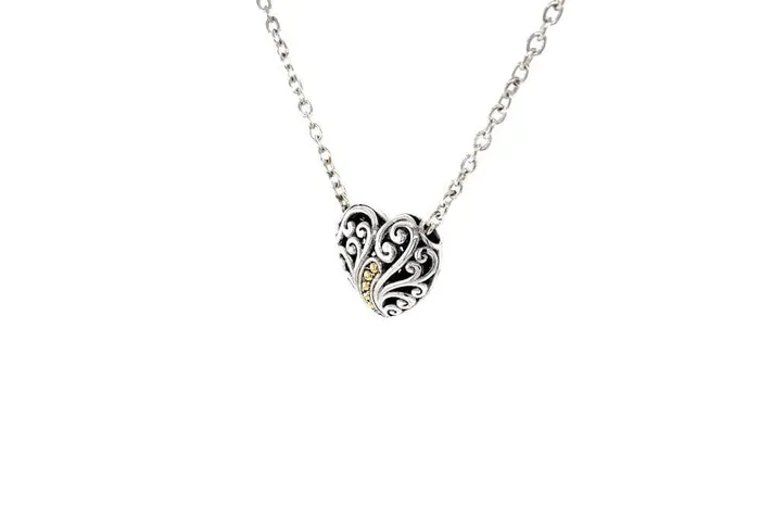 Samuel B Necklaces Balinese Swirl Heart Necklace
