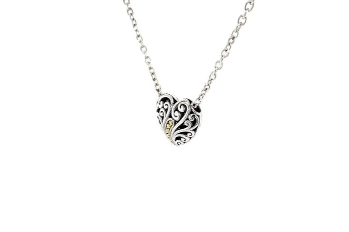 Samuel B Necklaces Balinese Swirl Heart Necklace
