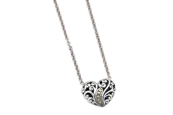 Samuel B Necklaces Balinese Swirl Heart Necklace