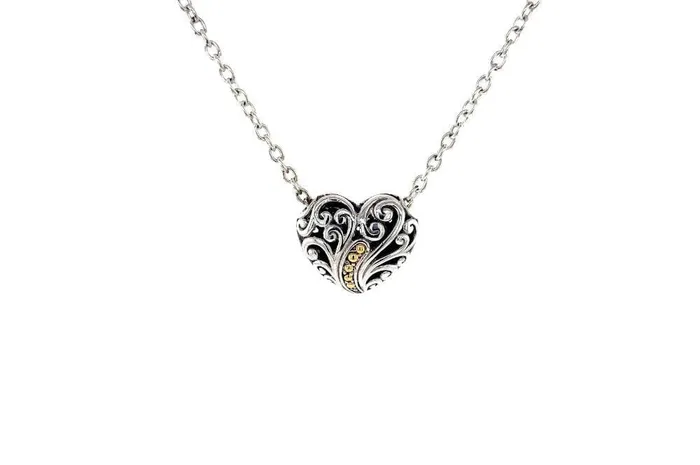 Samuel B Necklaces Balinese Swirl Heart Necklace