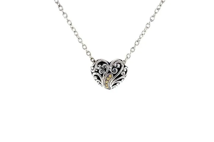 Samuel B Necklaces Balinese Swirl Heart Necklace