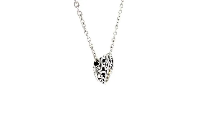 Samuel B Necklaces Balinese Swirl Heart Necklace