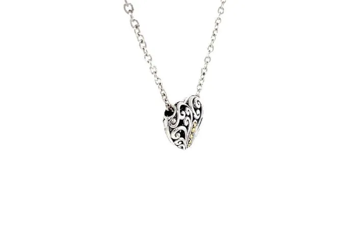 Samuel B Necklaces Balinese Swirl Heart Necklace