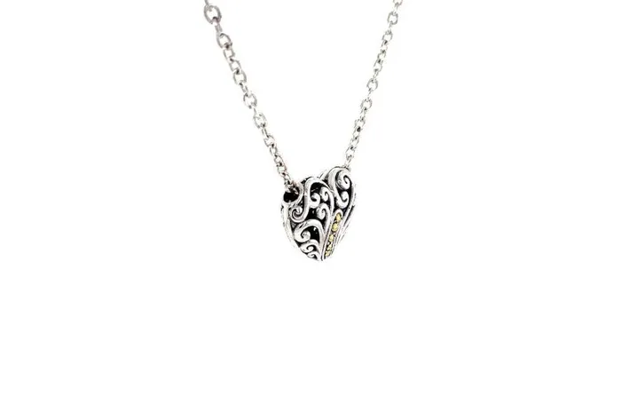 Samuel B Necklaces Balinese Swirl Heart Necklace
