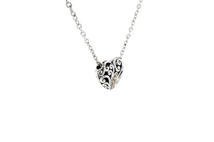 Samuel B Necklaces Balinese Swirl Heart Necklace